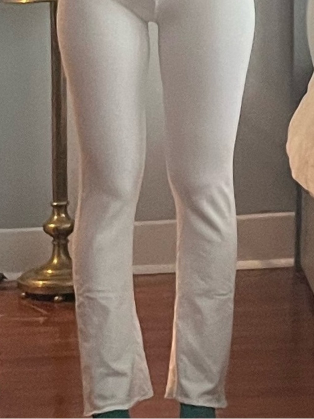 Indah white flare boot cut legging high waisted pants